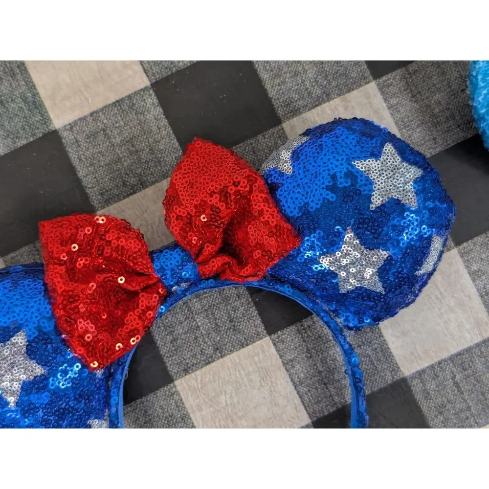 Disney Minnie Mouse Ears Sequenced Headbands Lot of 2